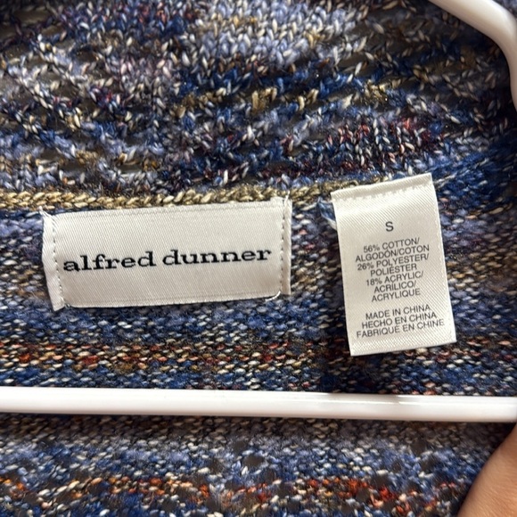 Alfred Dunner Multicolor Fall Colors Striped Knit Open Cardigan size S - Picture 3 of 6